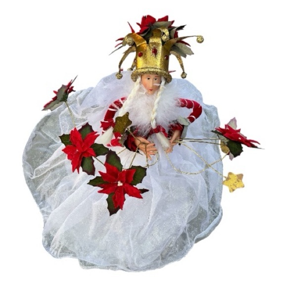 Other - Dept 56 Krinkles Patience Brewster Poinsettia Fairy Queen Christmas Tree Topper